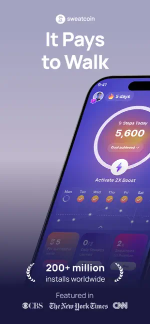 Sweatcoin Walking Step Counter iPhone screenshot 1
