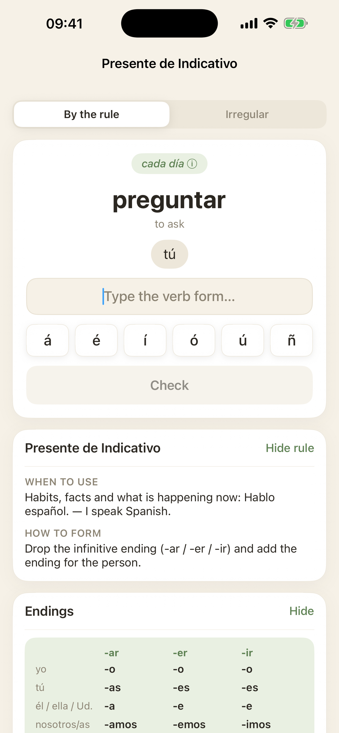 Tiempos — Spanish Verbs screenshot 2