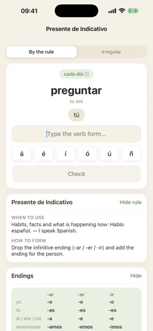 Tiempos — Spanish Verbs Screenshot 2 of 3