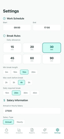 Lunch Break Tracker screenshot