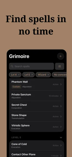 Grimoire: Spellbook 5e screenshot 1