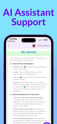 CalorieHero iPhone screenshot