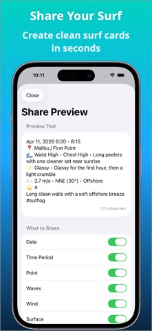 Surflog - Surf Log & Journal iPhone screenshot