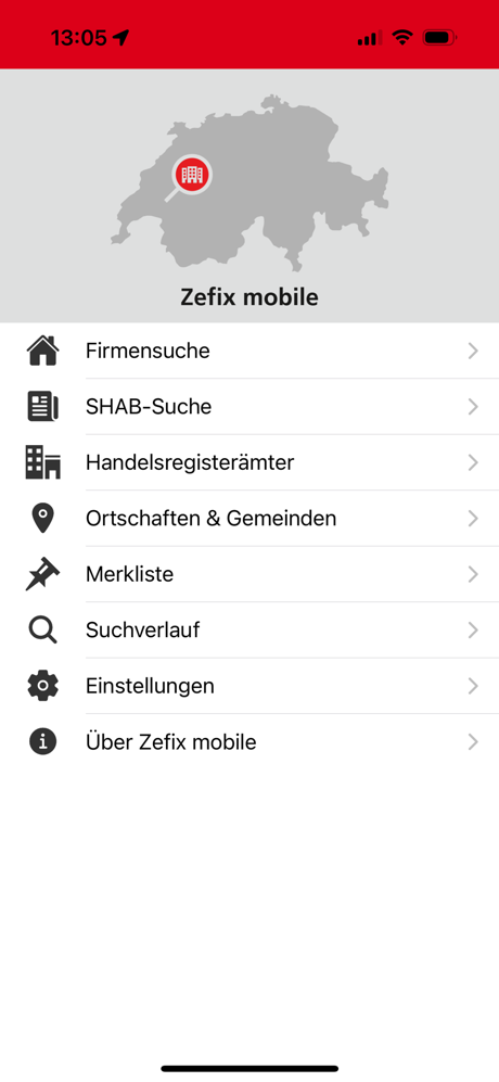 Zefix mobile screenshot 1