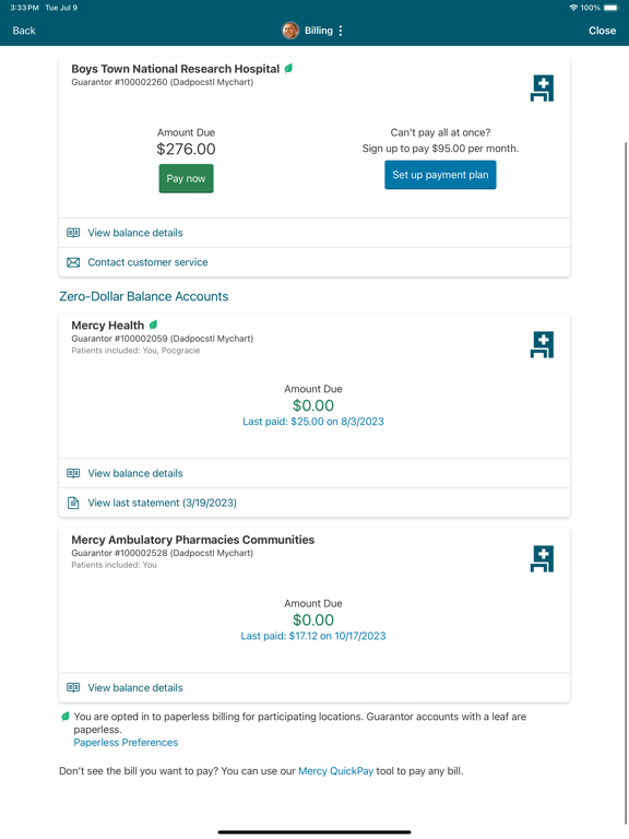 MyMercy iPad screenshot 7 - Medical app