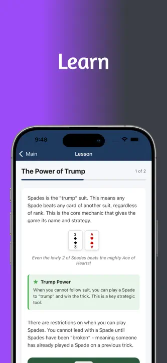 Spades Academy - Play & Learn screenshot 2