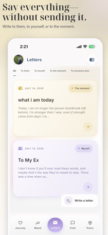 Unsent: Breakup Recovery iPhone screenshot