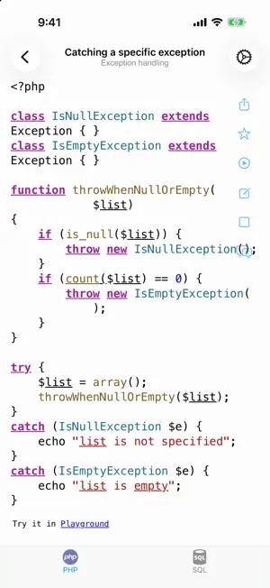 PHP Recipes: Code & SQL screenshot 3