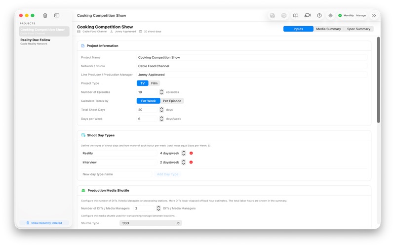 Media Estimator screenshot