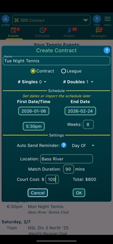 My Tennis Contract screenshot