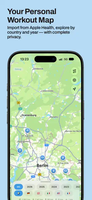 Where did I train: Workout Map screenshot 1