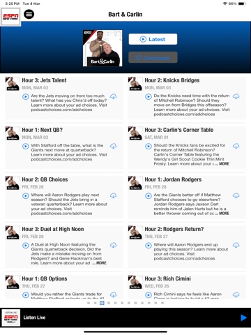 ESPN New York iPad screenshot