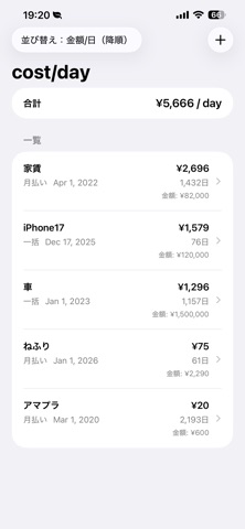 cost/day Screenshot 4 of 4