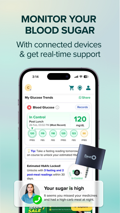 Screenshot #3 pour BeatO Diabetes Management