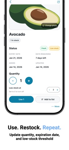 Pantra: 冰箱食材保质期管理 screenshot