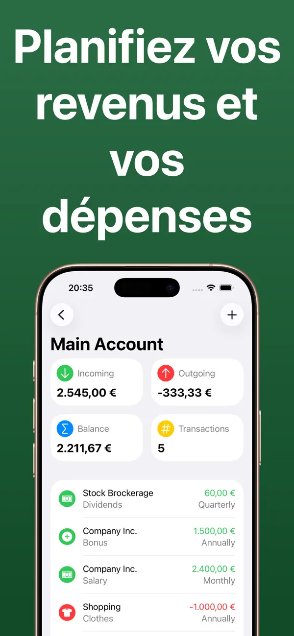 Screenshot #2 pour Budget & Plan Financier