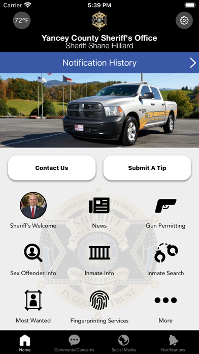 Yancey County Sheriff’s Office Screenshot