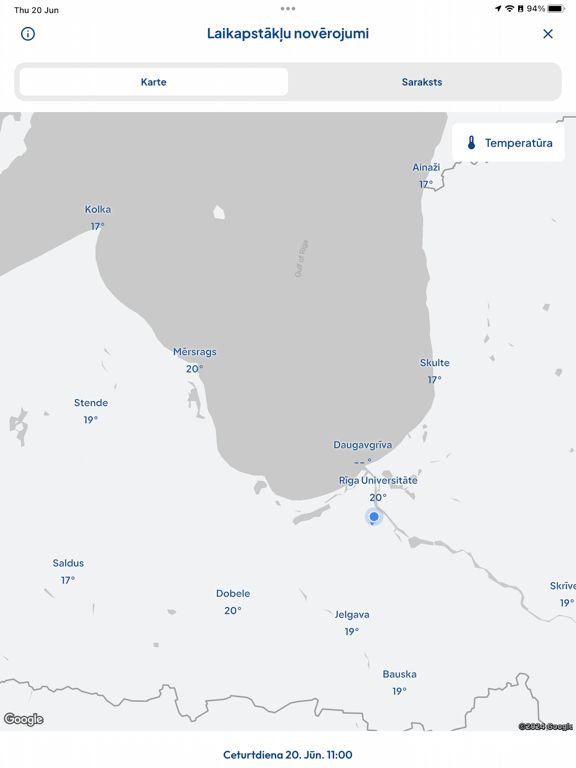Meteo.lv iPad screenshot 2 - Weather app