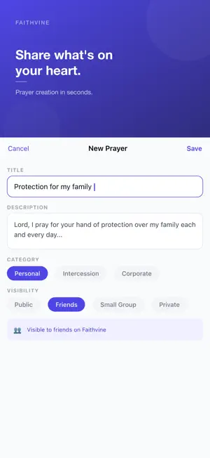 Faithvine: Prayer Journal screenshot 1
