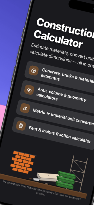 Construction Calculator & Cost Screenshot 1 of 5