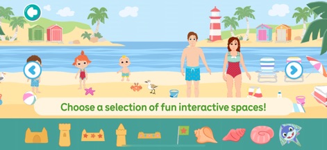 CoComelon: Learn ABCs and 123s - This tool provides interactive customization options, allowing users to dress characters in swimsuits and play with a variety of beach-themed items.