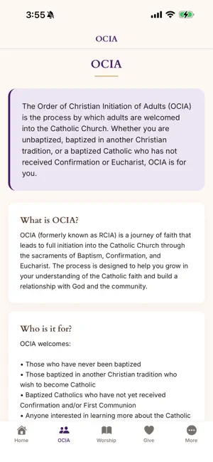 Franciscan Chapel Center screenshot 2