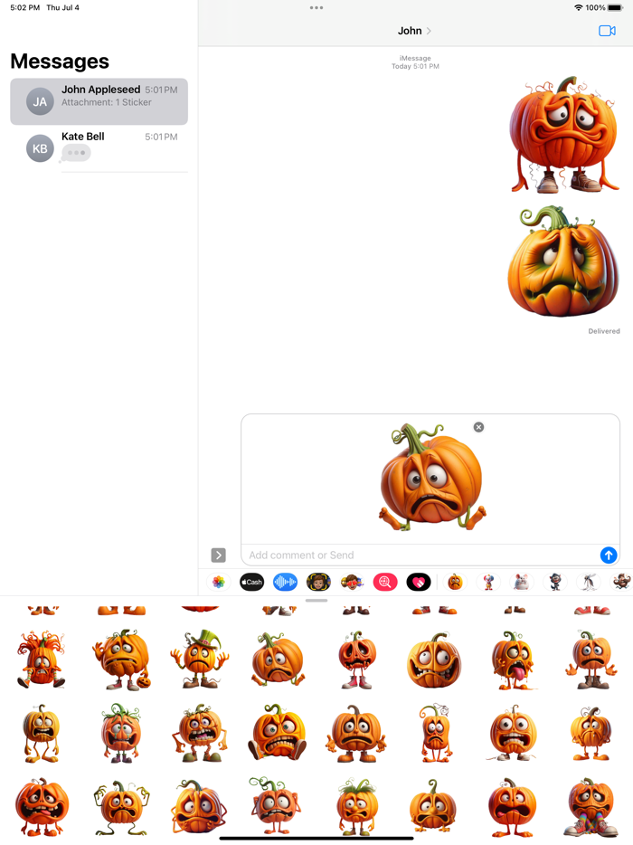 Sad Pumpkin Stickers
