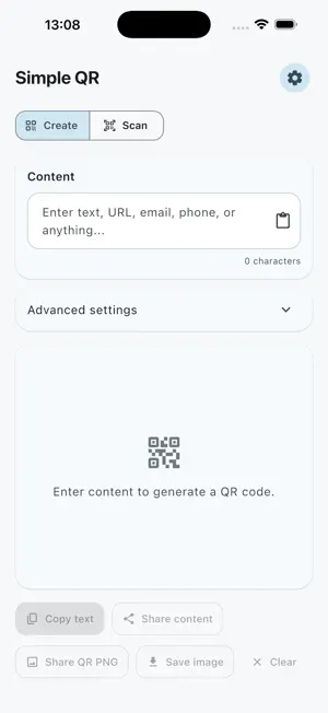 Simple QR App screenshot 1