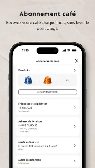 Capture d'écran de Nespresso Store sur iPhone 5