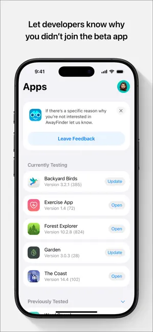 TestFlight iPhone screenshot 5