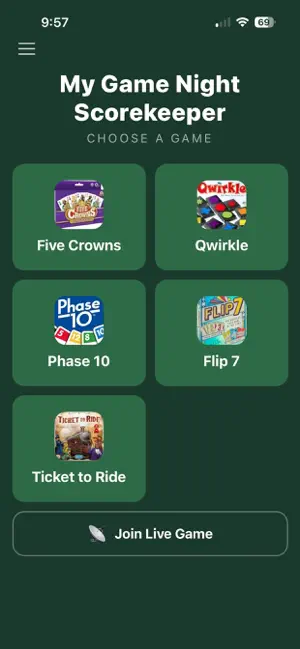My Game Night Scorekeeper screenshot 1