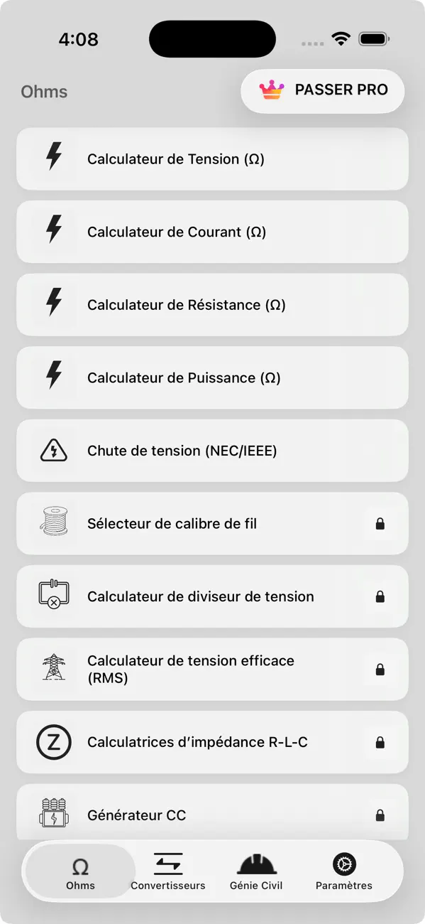 Screenshot #1 pour Calculatrice Ohms