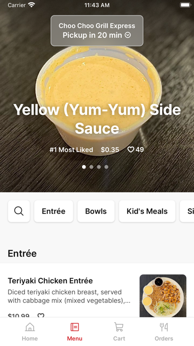 Choo Choo Grill Express iPhone screenshot 2 - Food & Drink app