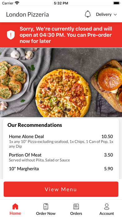 London Pizzeria Screenshot