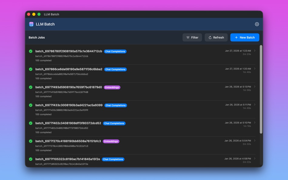 #1. LLM Batch (macOS) Podle: Noel Geren