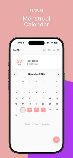Luna: Period & Cycle Tracker screenshot 2