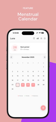 Luna: Period & Cycle Tracker Screenshot 2 of 4