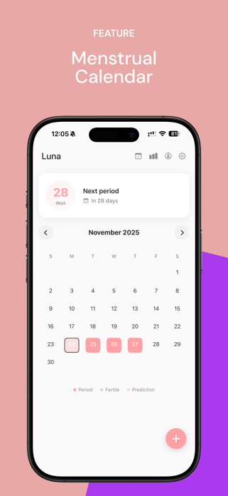 Luna: Period & Cycle Tracker Screenshot 2 of 4