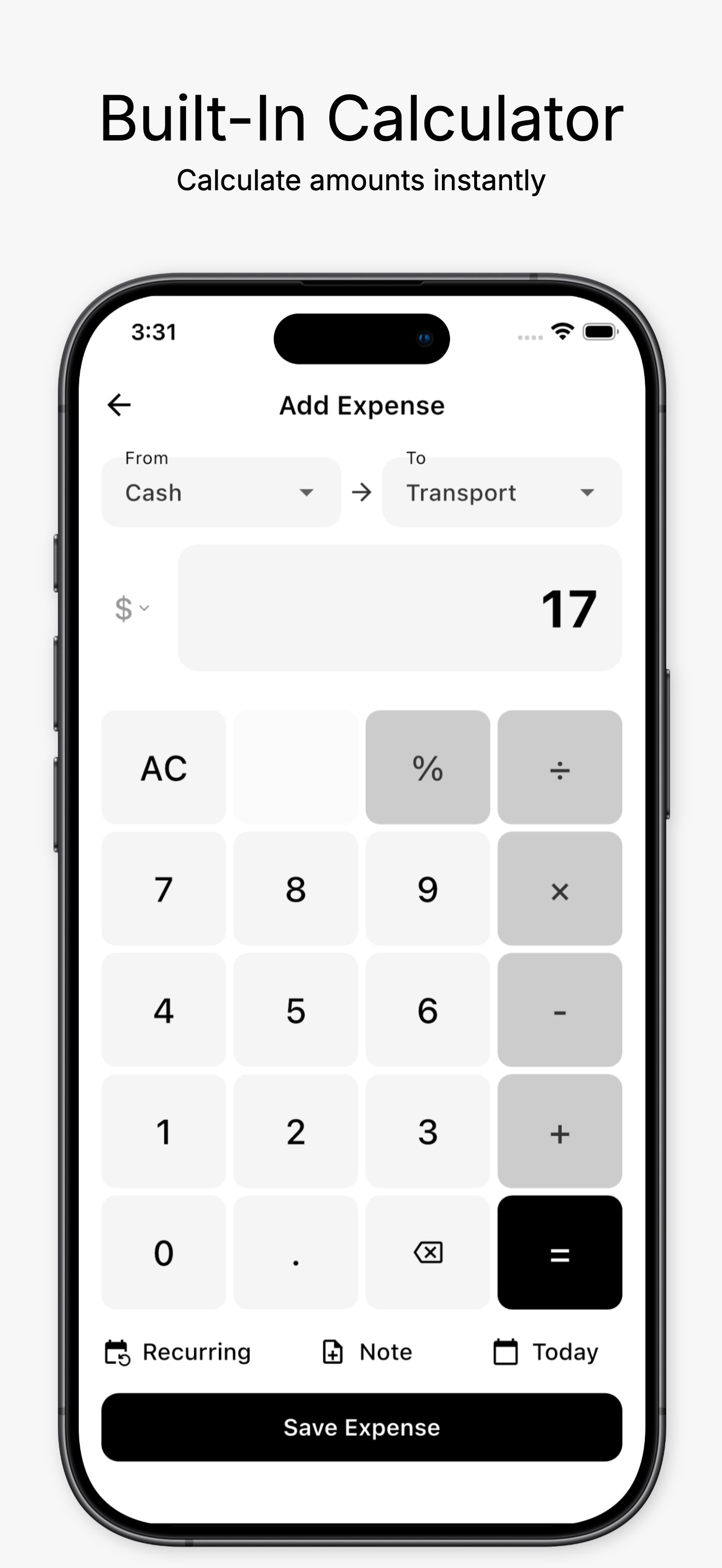 Badger Budget: Expenses screenshot 2