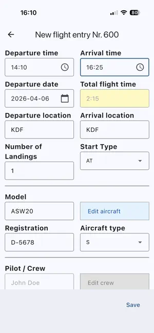 PilotLogix - EASA Flight Log screenshot 2