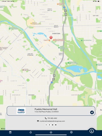 Pueblo Memorial Hall iPad screenshot