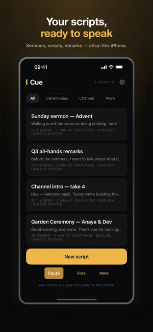 Cue: Voice Teleprompter screenshot 4
