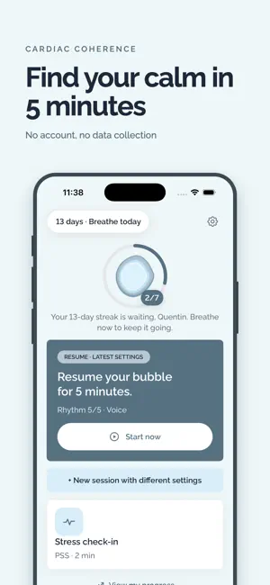 Handflow - Slow breathing screenshot 1