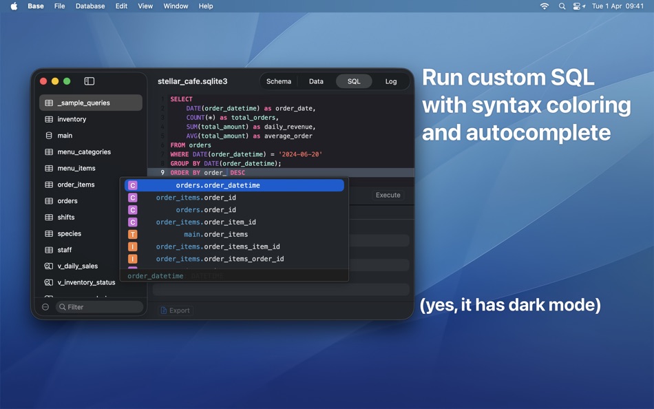 #4. Base - SQLite Editor (macOS) Podle: Menial