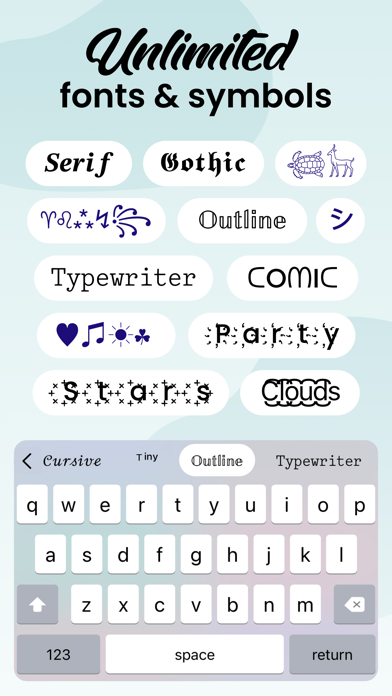 Fonts: Aesthetic Font Keyboard Screenshot
