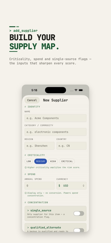 #8. Supply Chain Risk FAULT Ai+ (iOS) Por: Aneesh Pradeep