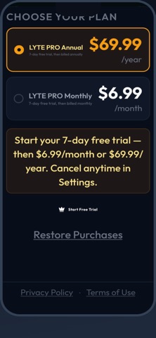 Lyte AI Workout Planner screenshot