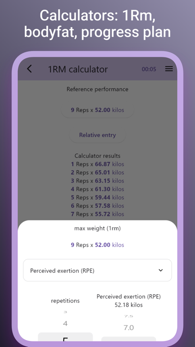 SportTrack workout log Screenshot