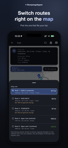 BompengeAppen: Toll Calculator iPhone screenshot