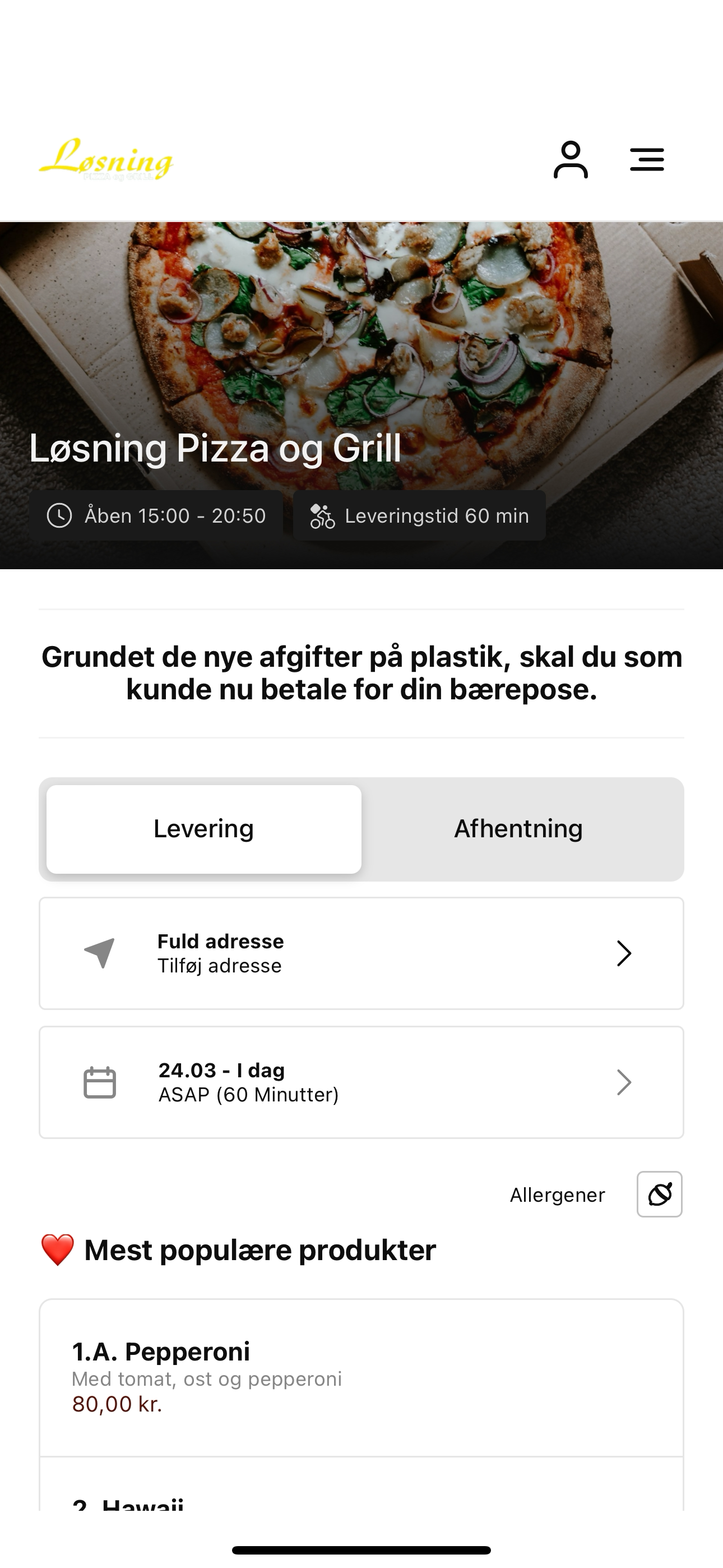 Løsning Pizza og Grill